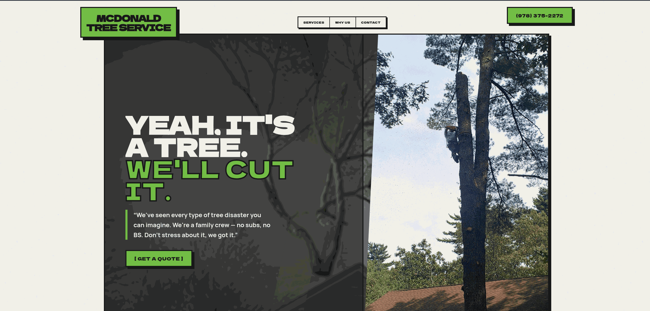 McDonald Tree Service prototype screenshot 1