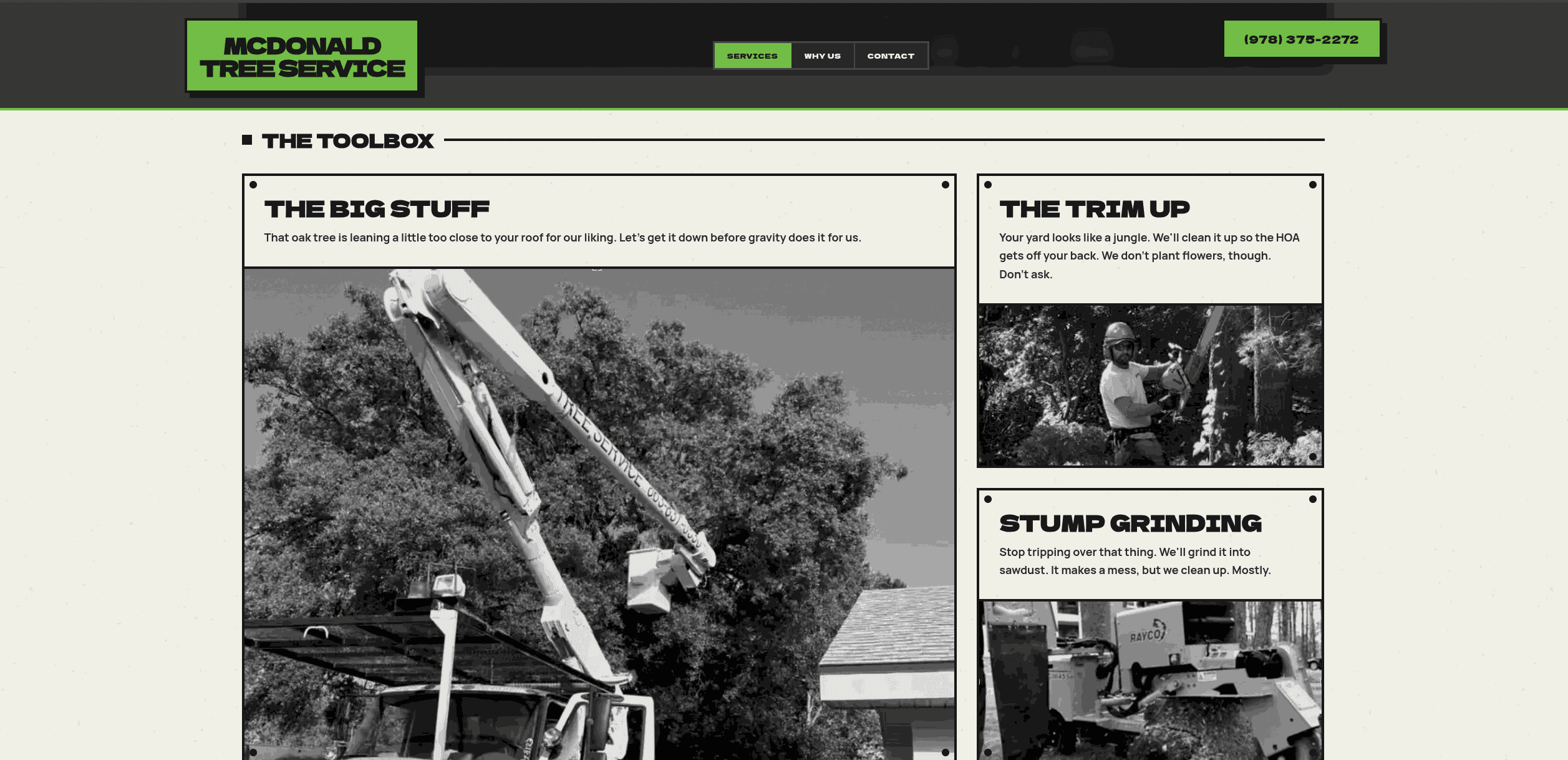 McDonald Tree Service prototype screenshot 2